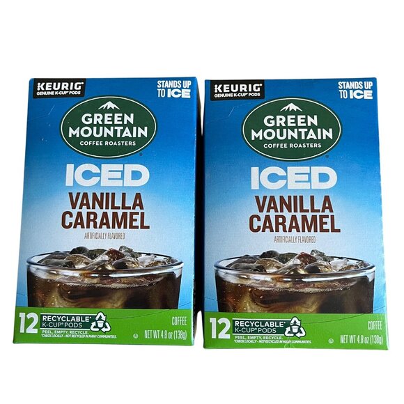 Green Mountain Iced Vanilla Caramel Coffee Pods 24 Ct  k-cups - Picture 1 of 4
